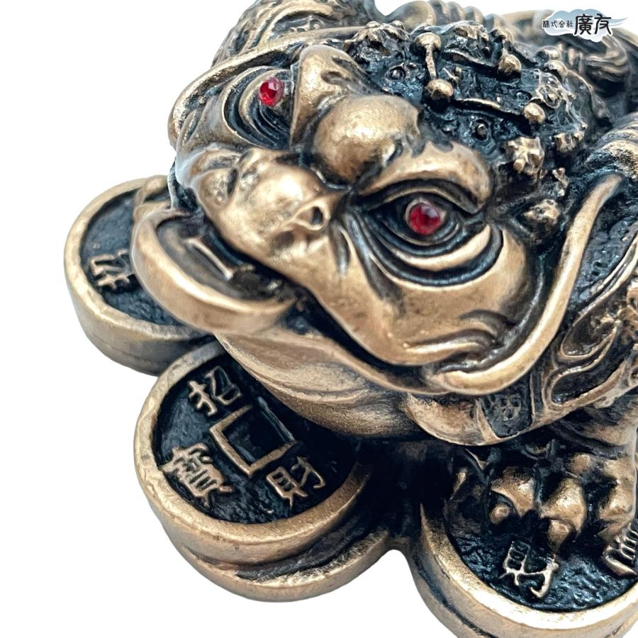 開運 三脚蛙 三本足 カエル 置物 金色 風水 玄関 縁起 かわいい 三脚