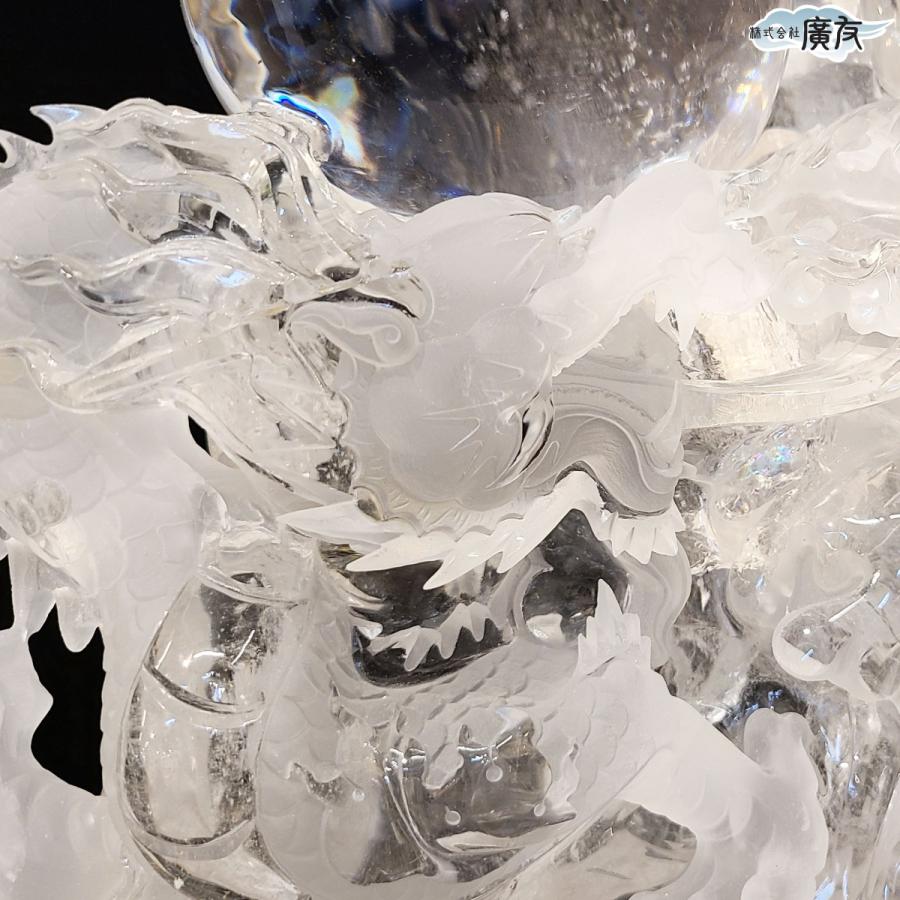 開運 龍の置物 龍 水晶 4本爪 辰 竜 置物 龍彫刻 白龍 風水 玄関