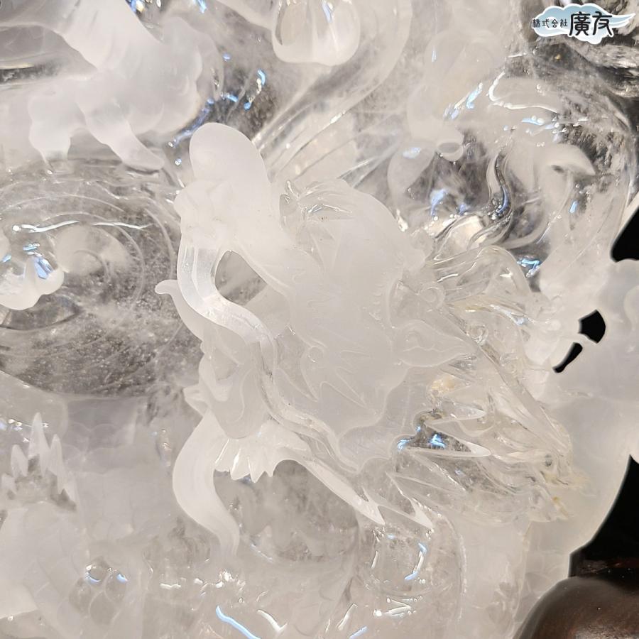 開運 龍の置物 龍 水晶 4本爪 辰 竜 置物 龍彫刻 白龍 風水 玄関
