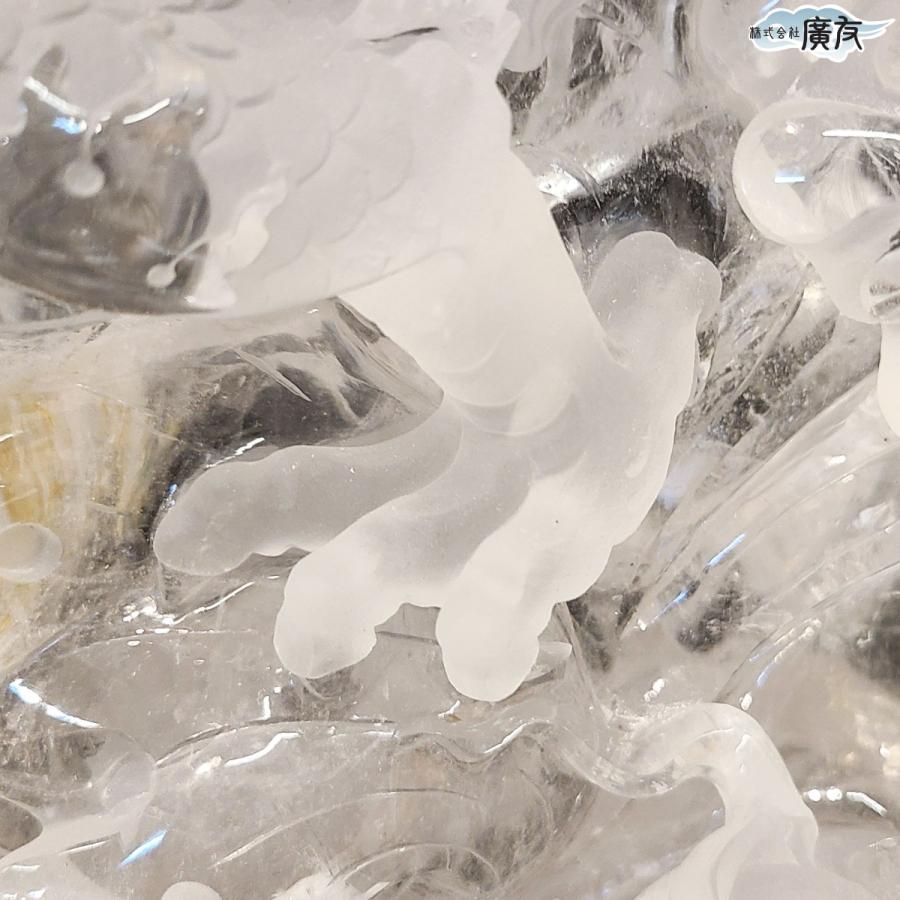 開運 龍の置物 龍 水晶 4本爪 辰 竜 置物 龍彫刻 白龍 風水 玄関