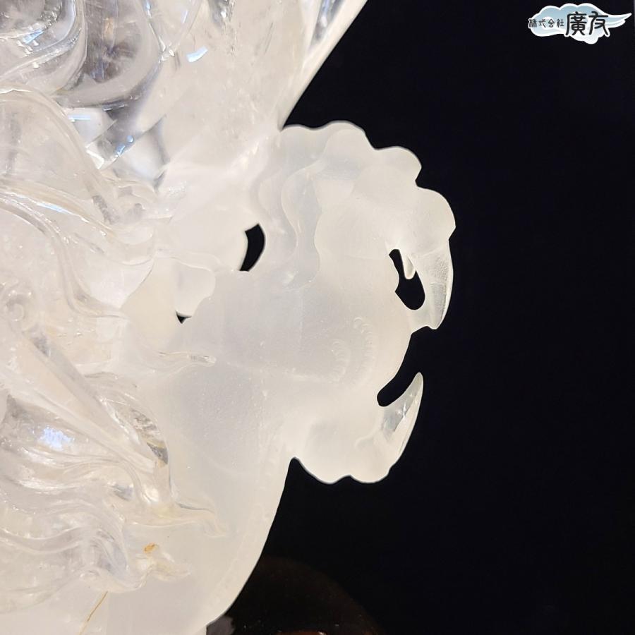 開運 龍の置物 龍 水晶 4本爪 辰 竜 置物 龍彫刻 白龍 風水 玄関