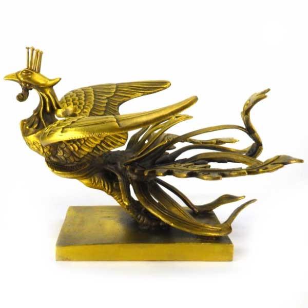 鳳凰 銅製　置物 彫刻　風水 開運 金運 骨董　工芸品　インテリア　アンティーク 鳳凰 銅製 置物 彫刻 風水 開運 金運 骨董 工芸品 インテリア
