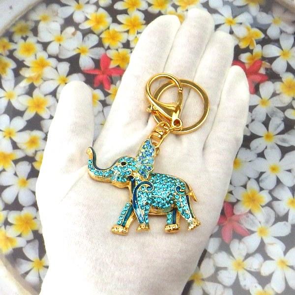 象のチャーム付きブレスレット バックチャーム ゾウさん ゾウ 置物 象 グッズ チャーム 風水 象