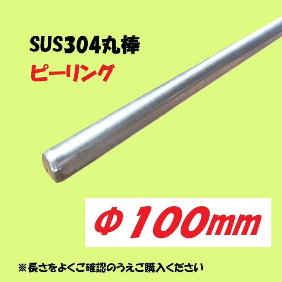 SUS304丸棒（ピーリング）φ100　Ｌ=301~400mm　お好きな長さでカット販売　ステンレス