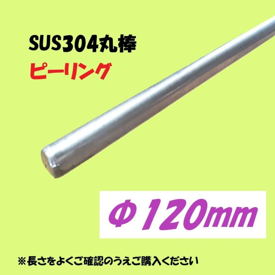 SUS304丸棒（ピーリング）φ120　Ｌ=301~400mm　お好きな長さでカット販売　ステンレス