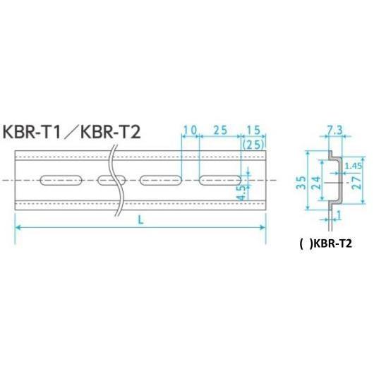 興和化成 ベースレール KBR−T2 定尺2m 1箱50本入 端子台取付 機器