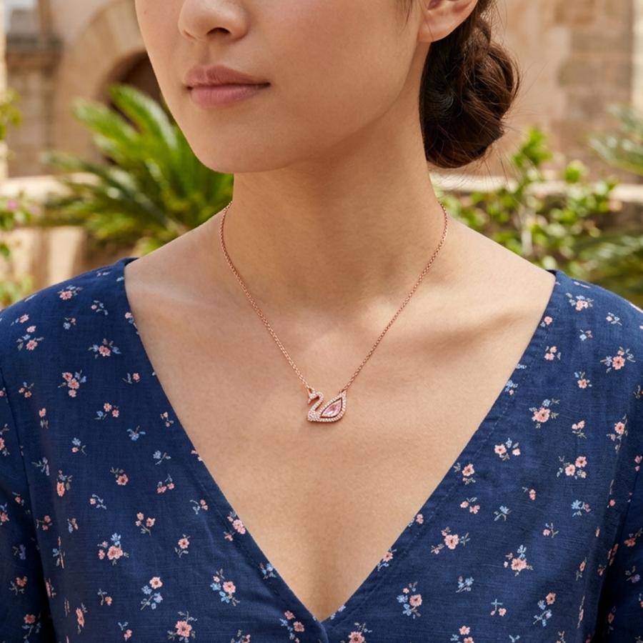 ネックレス ピンクのスワン SWAROVSKI スワロフスキー Swan ネックレス