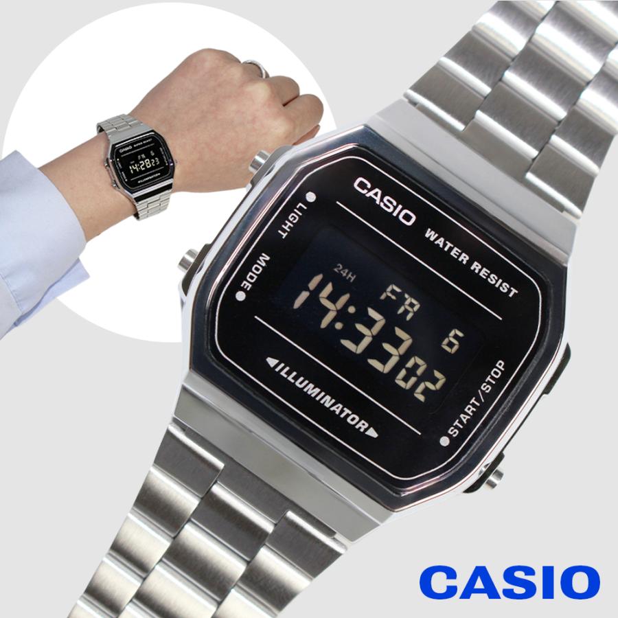 CASIO（カシオ） A168WEM-1 シルバー ブラック メンズ腕時計 チープ