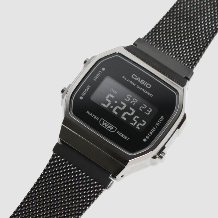 CASIO カシオ A168WEMB-1B ブラック メンズ腕時計 デジタルEL バックライト ストップウォッチ 日常生活防水 ステンレス [並行輸入]の画像