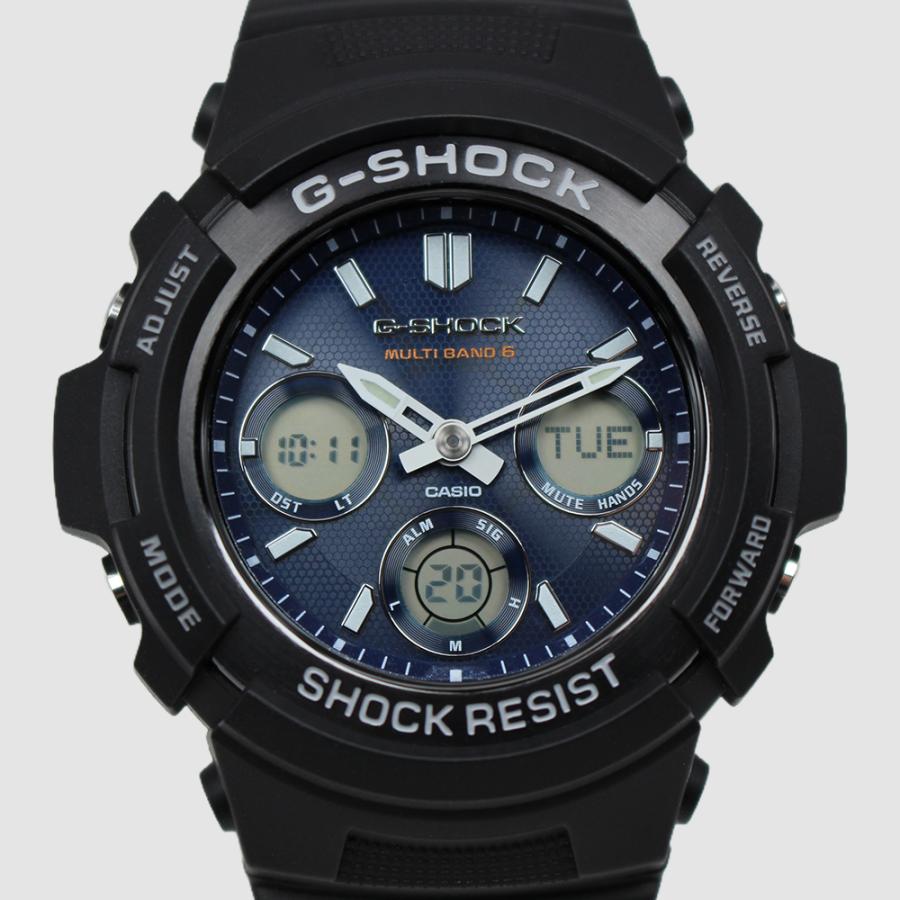 CASIO カシオ AWG-M100SB-2A G-SHOCK ネイビー メンズ腕時計  電波ソーラー MULTIBAND6 耐衝撃 20気圧防水 アナデジ LED付 [並行輸入]の画像