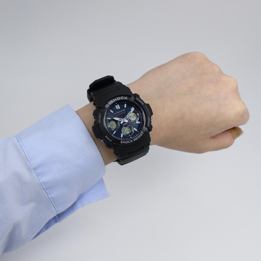 CASIO カシオ AWG-M100SB-2A G-SHOCK ネイビー メンズ腕時計  電波ソーラー MULTIBAND6 耐衝撃 20気圧防水 アナデジ LED付 [並行輸入]の画像