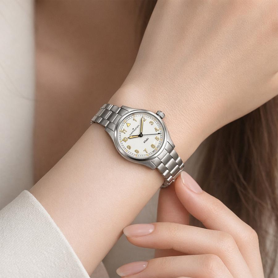 HAMILTON ハミルトン H69301110 33mm ホワイト カーキ フィールド クォーツ  メンズ レディース　腕時計 [並行輸入]の画像
