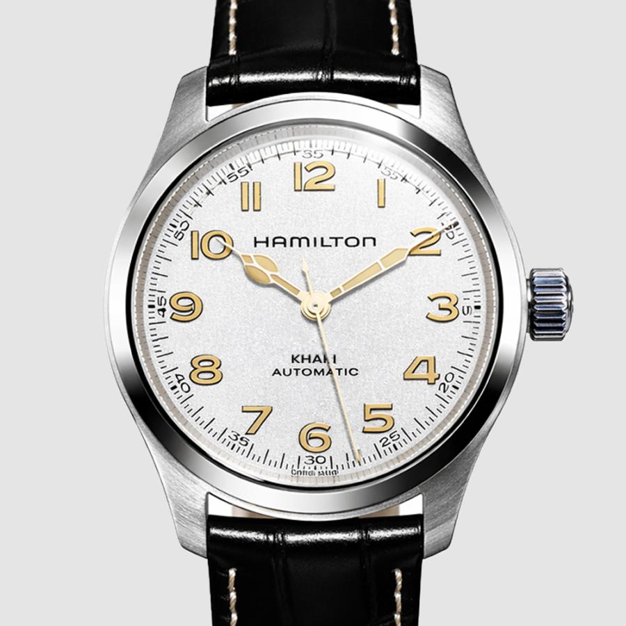 HAMILTON ハミルトン H70405710 38mm カーキ フィールド マーフ オート ホワイト ブラック レザー 革  自動巻き メンズ レディース 腕時計 [並行輸入]の画像
