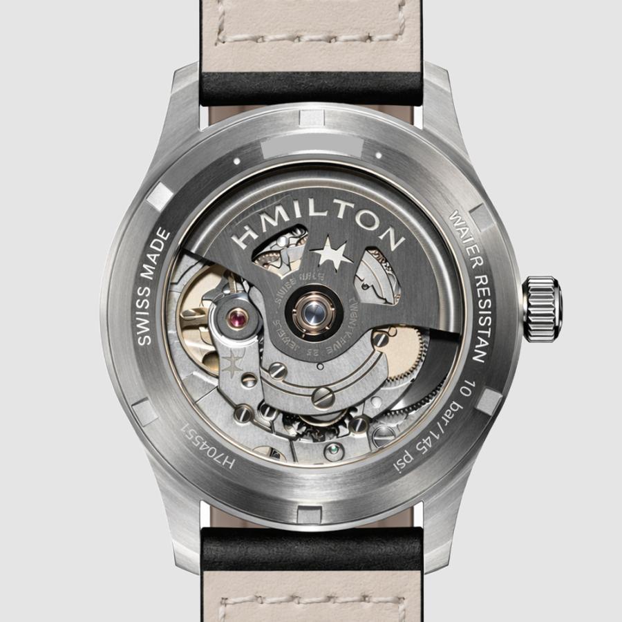 HAMILTON ハミルトン H70455733 38mm カーキ フィールド AUTO ブラック レザー 自動巻き メンズ 腕時計 [並行輸入]の画像