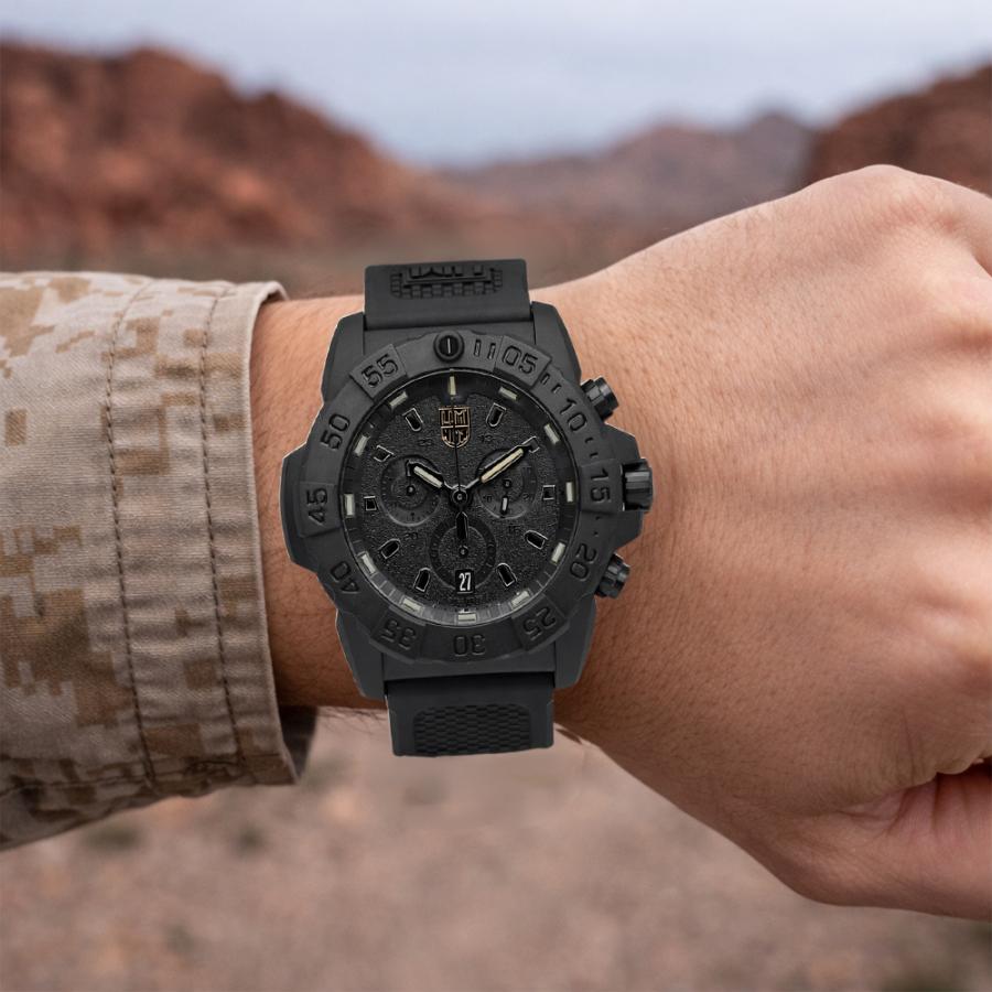 LUMINOX ルミノックス XS.3581.BO(Ref.3581.BO) 45mm ネイビーシールズ ブラック メンズ 腕時計 200m防水 クォーツ クロノグラフ 超軽量 [並行輸入]の画像