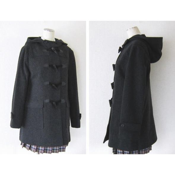 トンボ学生服 TOMBOW スクールコート 女子 ダッフルコート 紺 黒