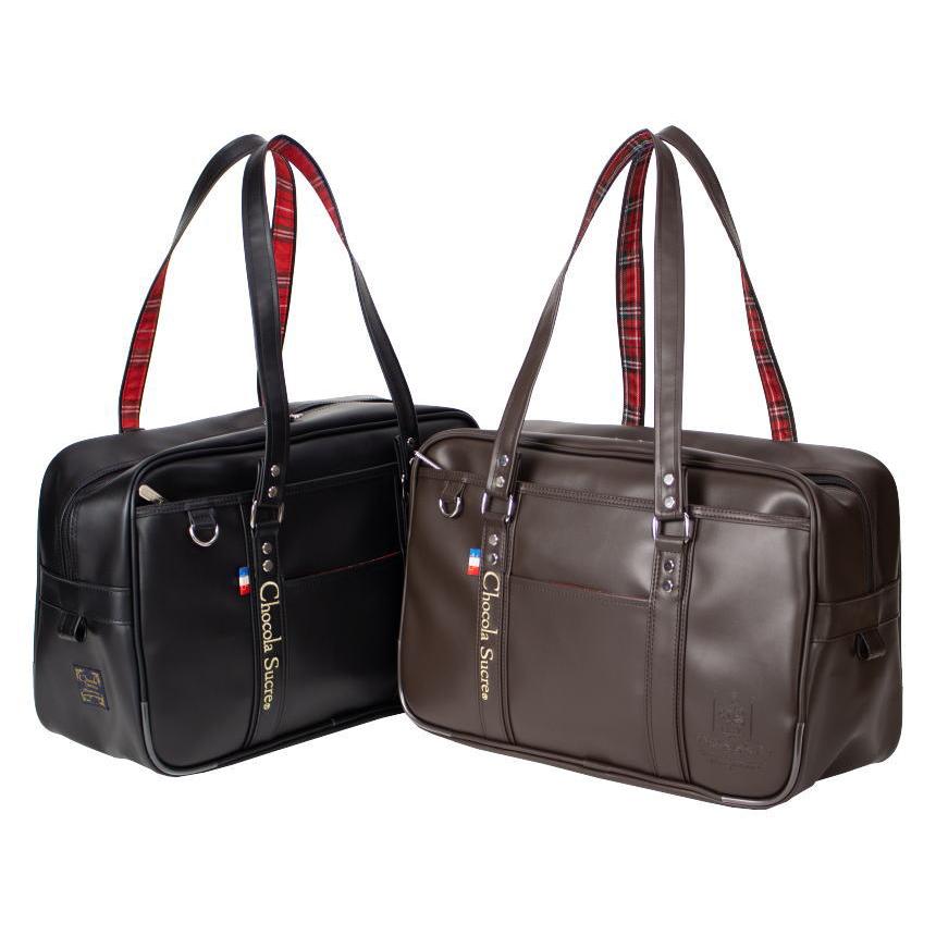 【美品】Chocolat Surté スクバ Chocola Sucre ショコラシュクレ スクールバッグ合皮 通学鞄 ブラック