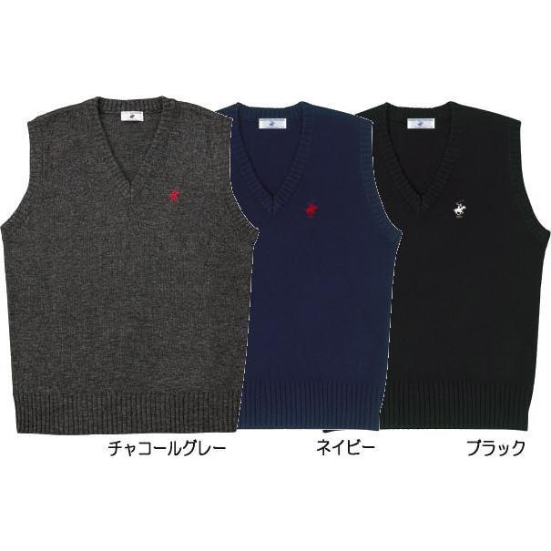 ビバリーヒルズポロクラブ 【男女兼用】 Ｖベスト　ウール混　ワンポイント刺繍/制服/学生