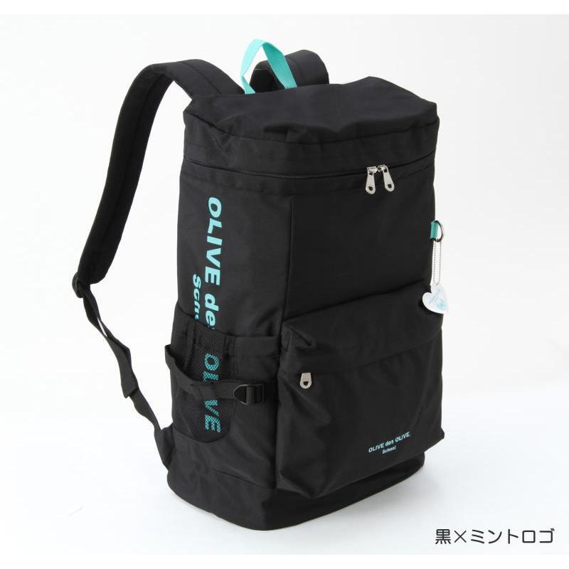 VIP限定 オリーブグリーン バックパック OLIVE des OLIVE（オリーブデオリーブ） OLIVEサイドファスナー付き