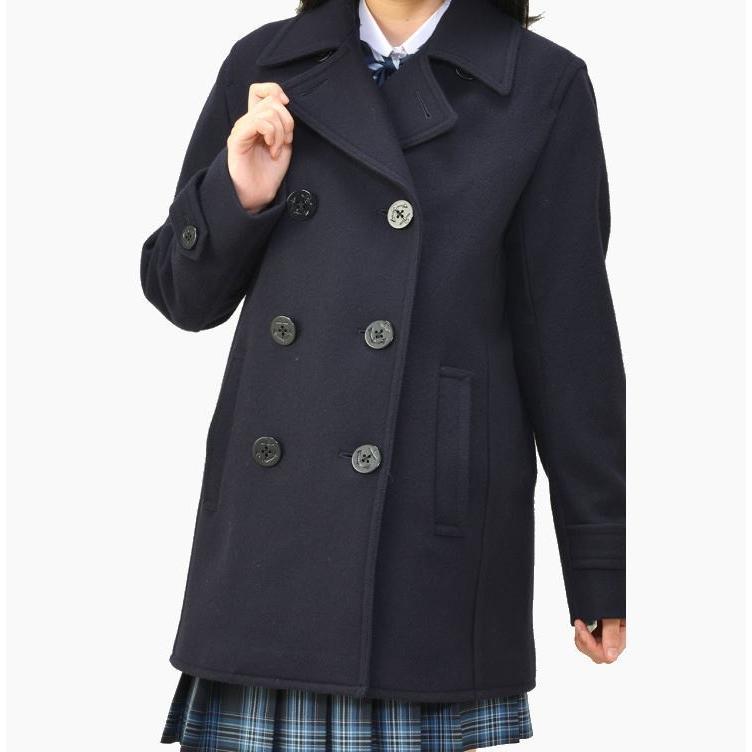 スクールコート 女子 ピーコート 男女兼用 撥水撥油加工スクールP