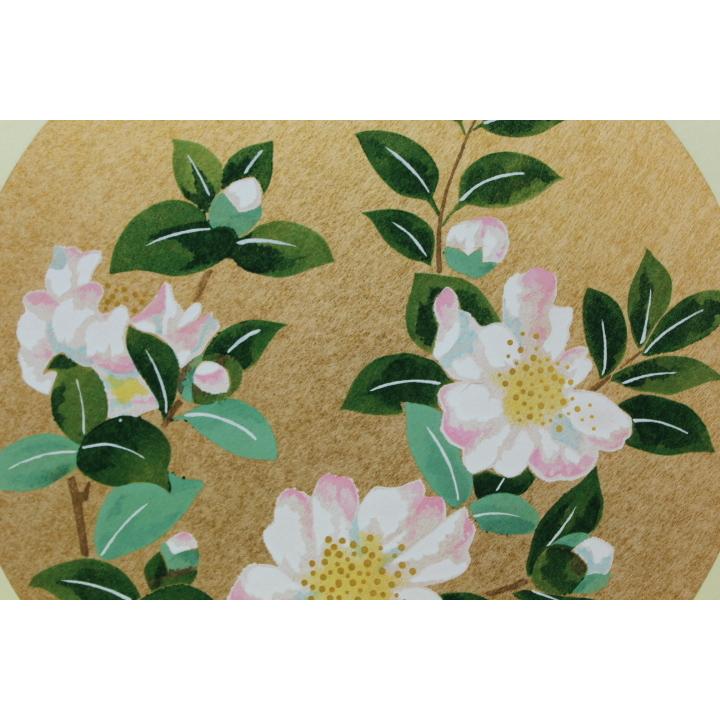 手染め友禅色紙 大色紙鳥の子 山茶花C さざんか 金潜紙 丸型 : 紙遊館