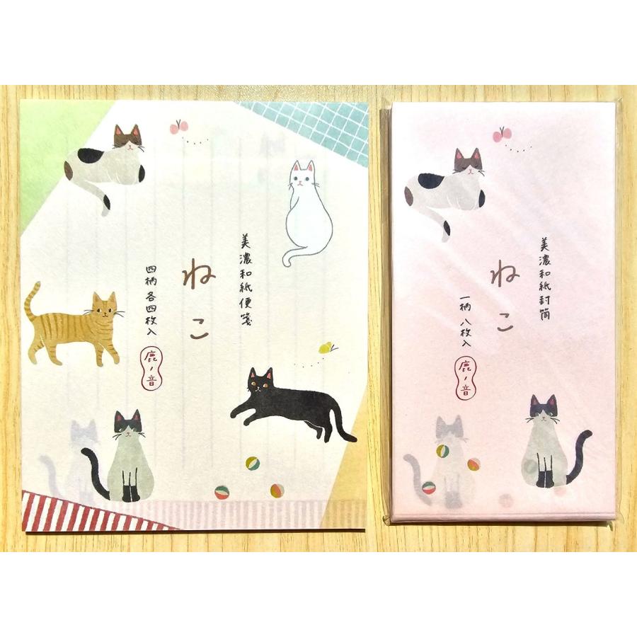 表現社 美濃和紙 便箋・封筒セット《鹿の音・ねこ》 : 小山商店ウェブ