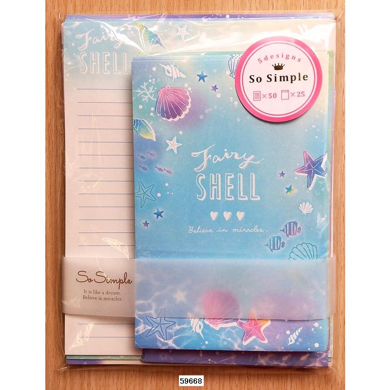 2020年7月・クラックス SO simple レターセット (fairy shell) : 小山