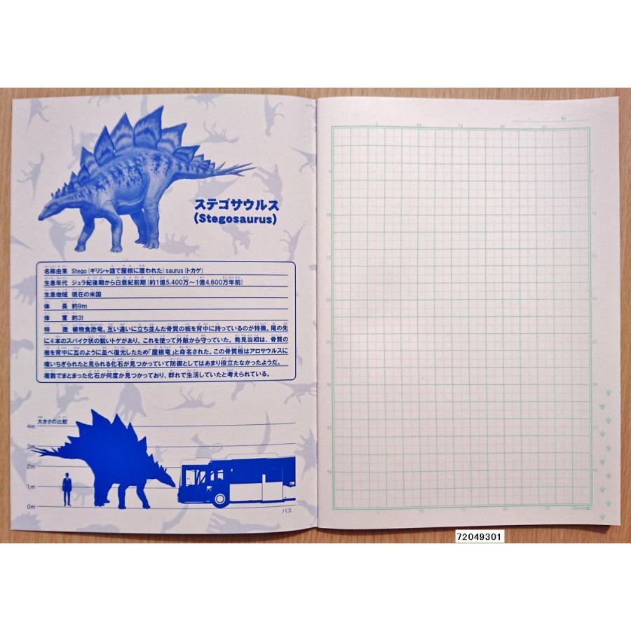 恐竜柄 方眼ノート ５ｍｍ ステゴザウルス柄 小山商店ウェブショップ 通販 Yahoo ショッピング