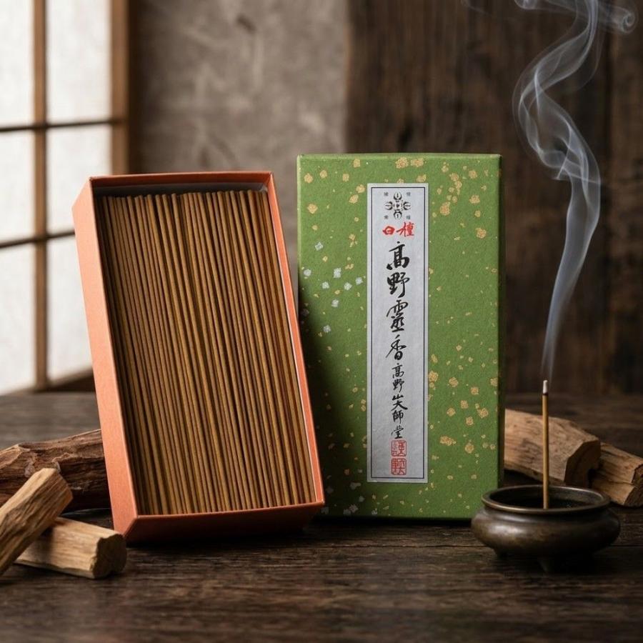 公式ショップ・送料無料】線香 極上白檀高野霊香 5寸(13cm) 大箱
