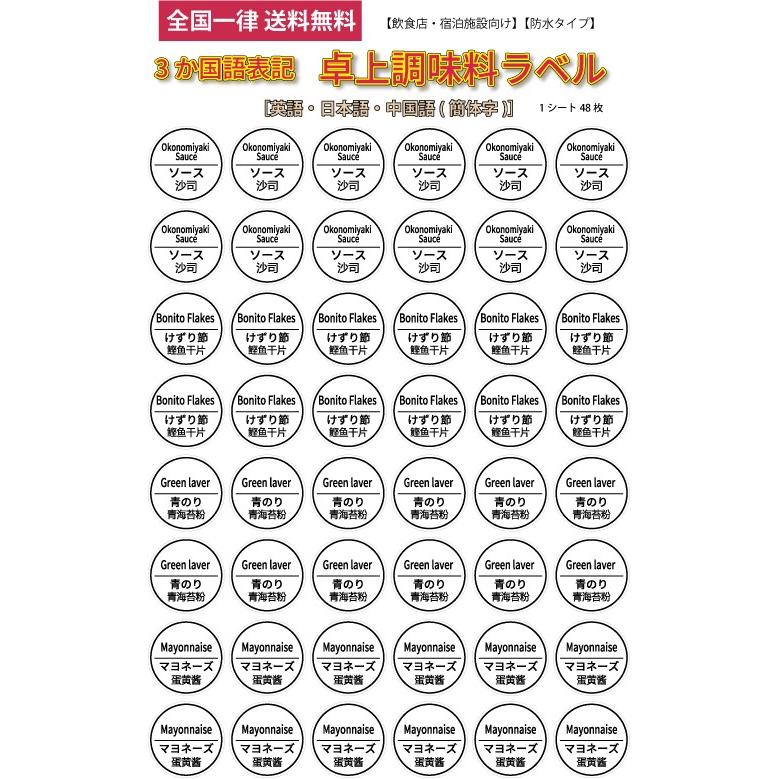 調味料ラベル シール インバウンド向け 外国語表記 耐水 防水 丸型4種 お好み焼き 各12枚セット Kss 光陽オンラインショップyahoo 店 通販 Yahoo ショッピング