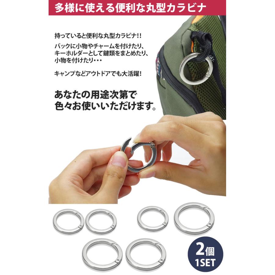 カラビナ 丸型 2個セット サークルカラビナ キーリング 丸カン