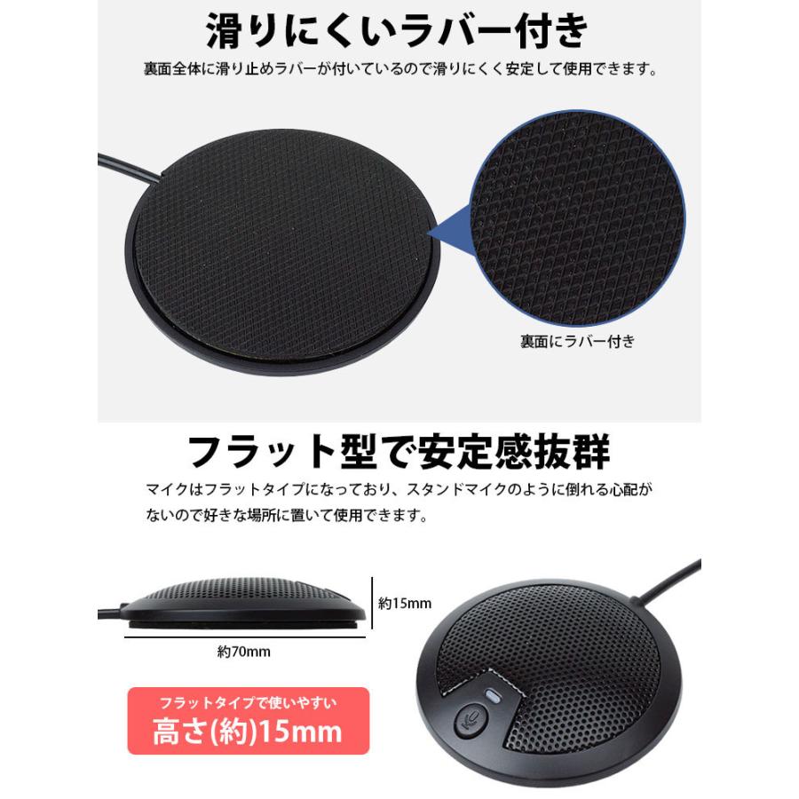 USB マイク ミュートボタン付き 全指向性 無指向性 フラット型