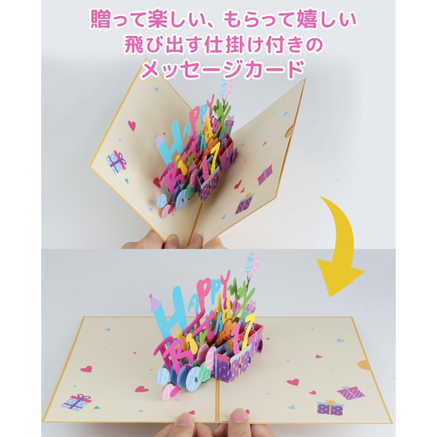 コメントカード バースデーカード メッセージ カード 誕生日 メッセージカード 3D 立体