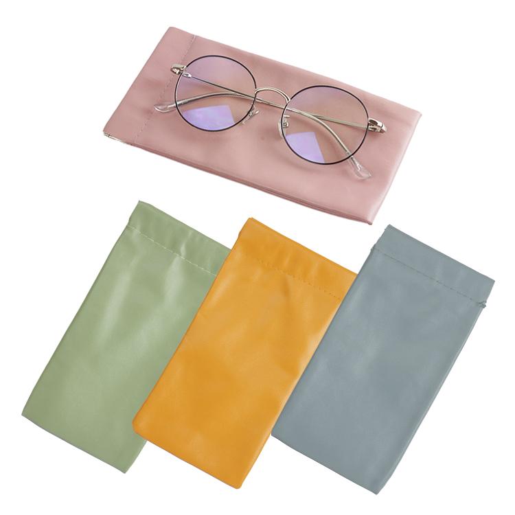 メガネケース バネポーチ バネ口 バネ式 縦長 無地 ソフト 小物入れ