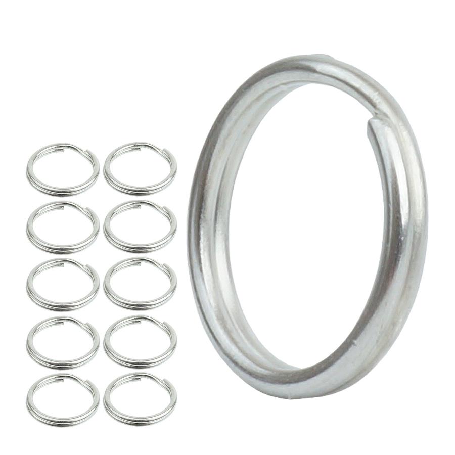 二重リング キーリング 10個セット ステンレス 外径12mm 内径10mm 二重カン キーホルダー 連結 金具 パーツ アクセサリー 小型 鍵 カギ シルバー の商品画像