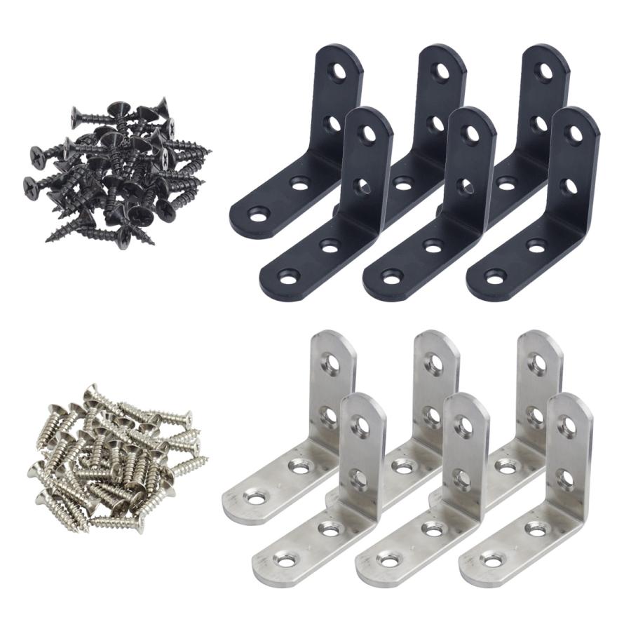 棚受け 金具 50mm L字 ブラケット DIY アイアン アングル 6個セット