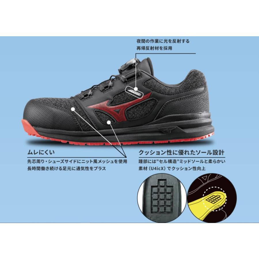 MIZUNO（ミズノ） 安全靴 mizunoオールマイティLS II 52L BOA