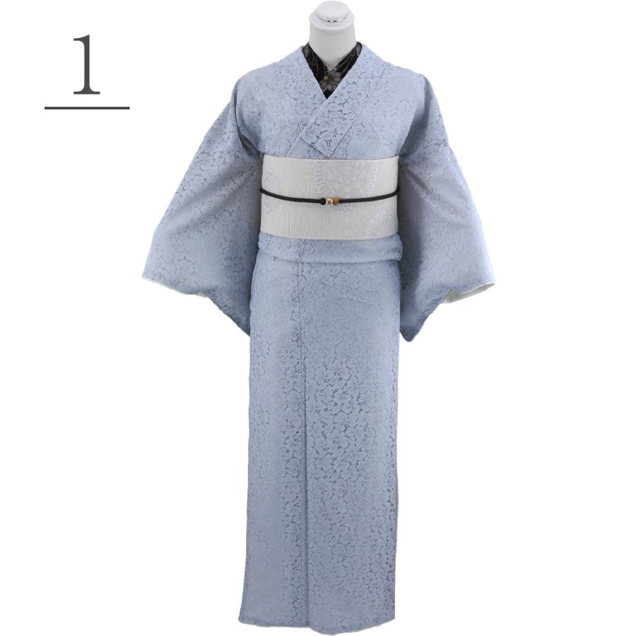 小紋 総レース お仕立て上がり 袷 着物 単品 Fサイズ 全4色 rk