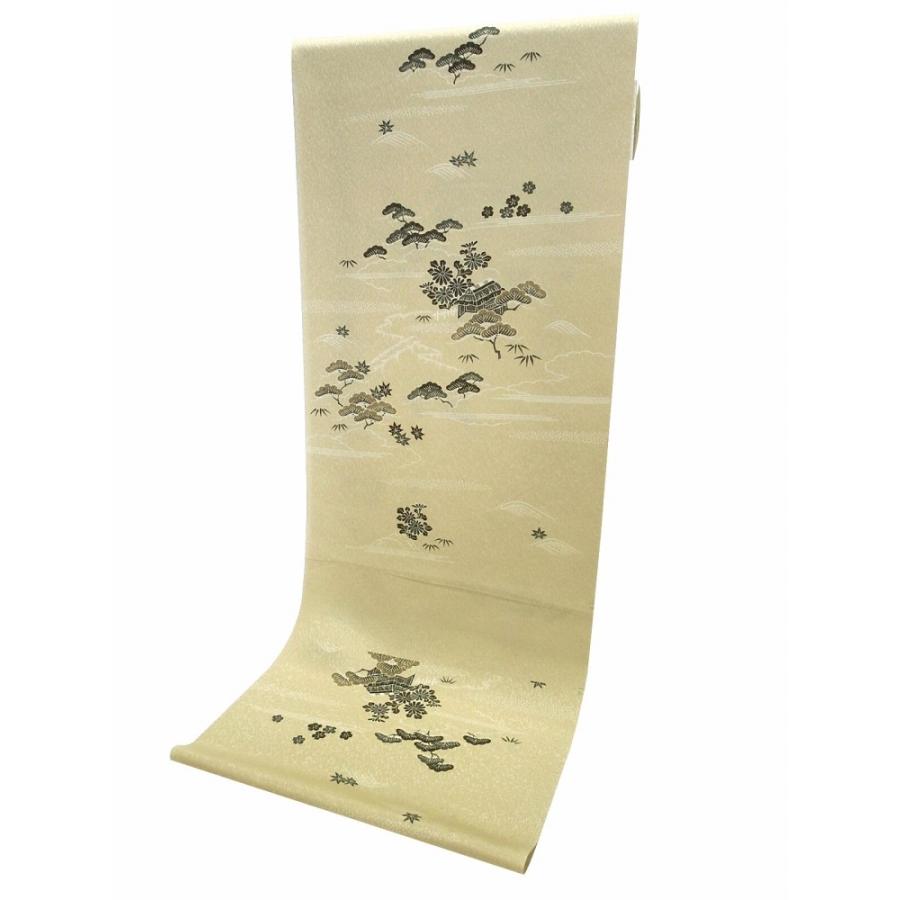 504ag64□七五三 七歳 セミアンティーク 女児 着物&袋帯 銀彩 菊