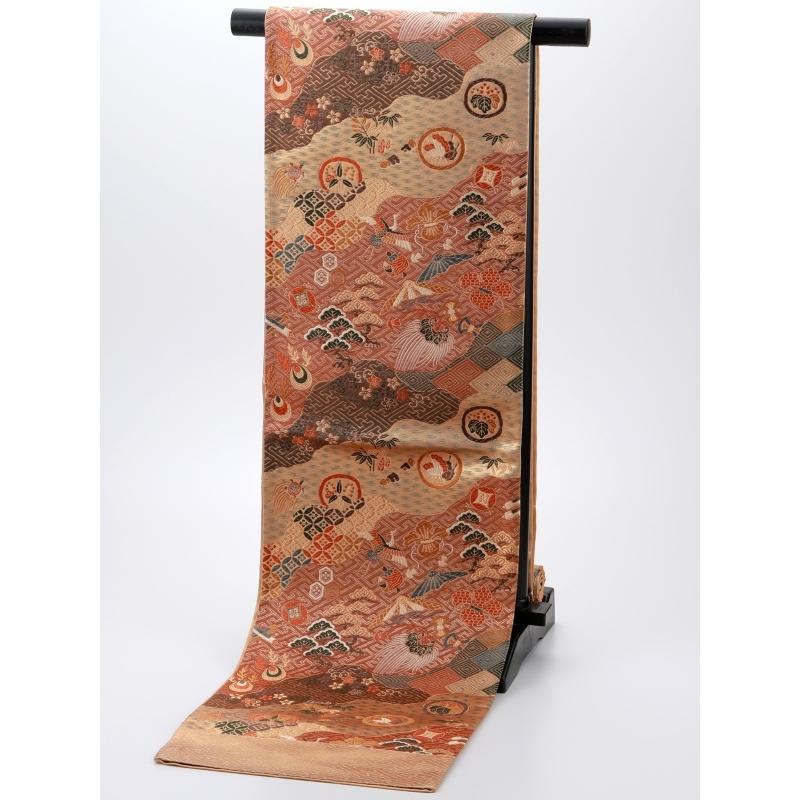CM着用柄です !　新品　西陣織六通柄袋帯【綿芯御仕立付き】 新品西陣織六通柄袋帯水模様【綿芯御仕立て付き】