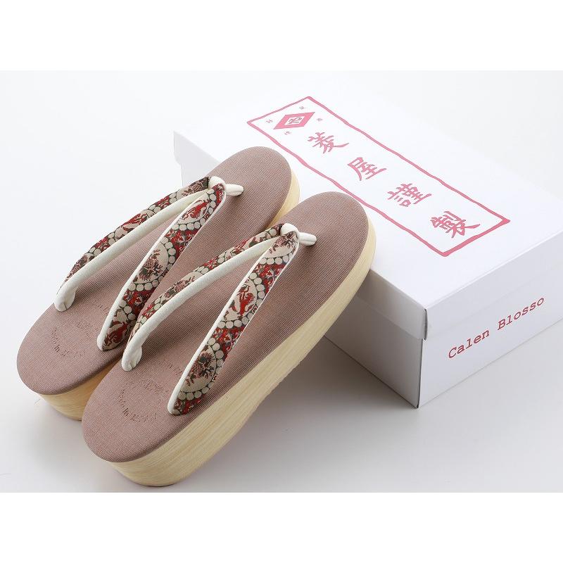 菱屋謹製 カフェ草履 カレンブロッソ うまくいく紋 龍村 ピンク  