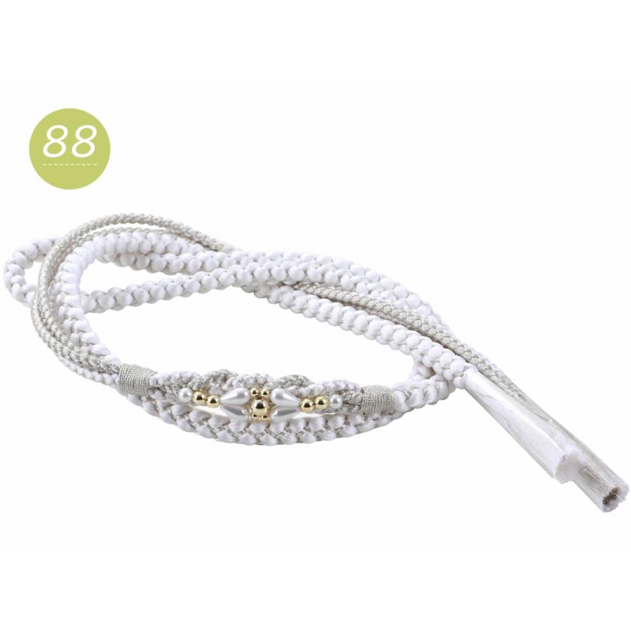 帯締め 帯〆 振袖用 正絹 パール 飾り付き 手組 飾り紐 全6色 hs-389