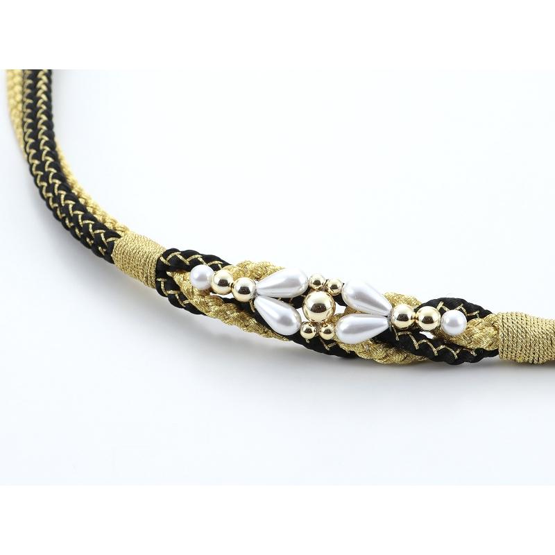 帯締め 帯〆 振袖用 正絹 パール 飾り付き 手組 飾り紐 全8色 hs-389  