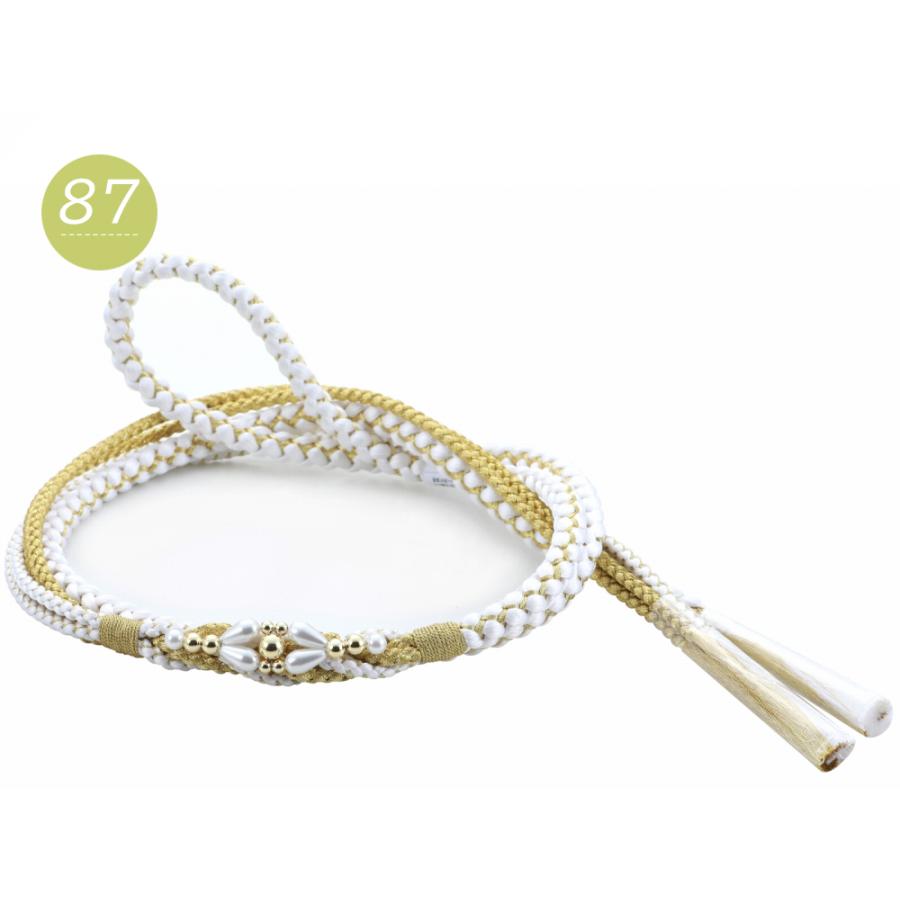 帯締め 帯〆 振袖用 正絹 パール 飾り付き 手組 飾り紐 全6色 hs-389