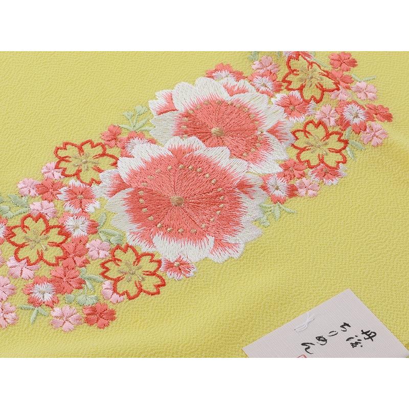 振袖用 正絹 丹後ちりめん さくら 刺繍入り 帯揚げ 全8色 ah-287 : 和