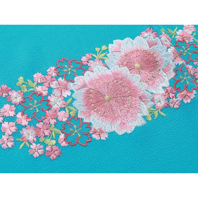 振袖用 正絹 丹後ちりめん さくら 刺繍入り 帯揚げ 全8色 ah-287 : 和