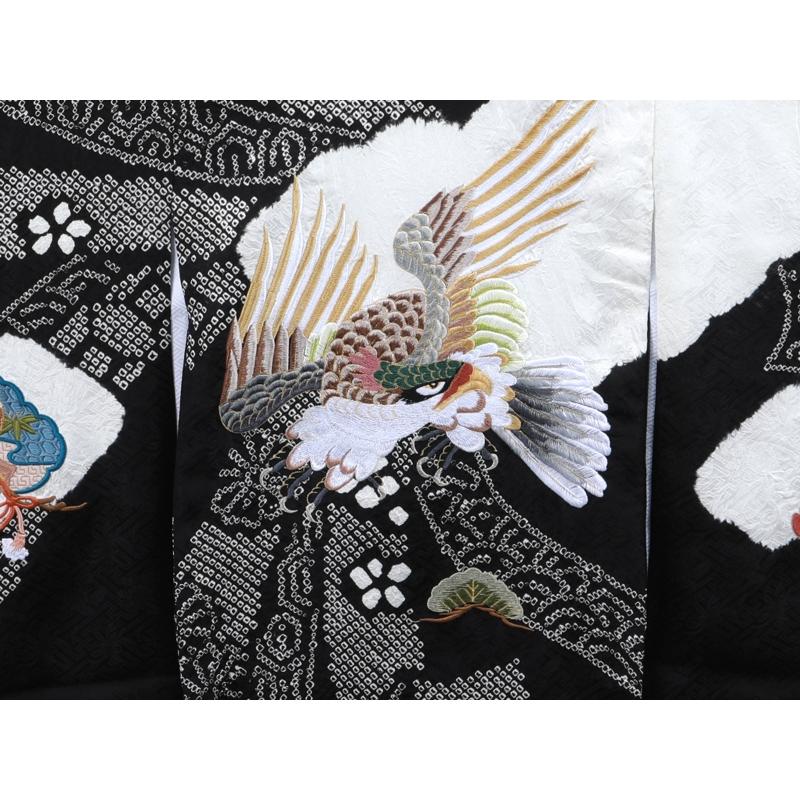 訳あり お宮参り 着物 絞り 刺繍入り 長襦袢 セット 男児 男の子