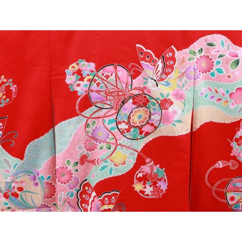 お宮参り 着物 正絹 長襦袢 セット 女児 女の子 子供 産着 祝着 金加工