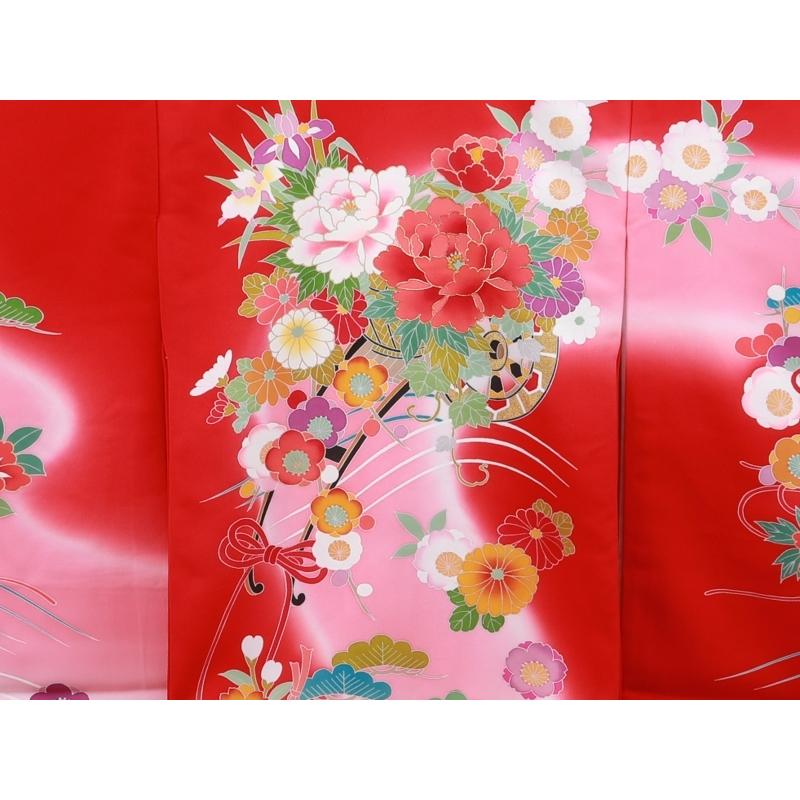 お宮参り 手描き友禅 金加工入り 正絹 着物 長襦袢 セット 女児