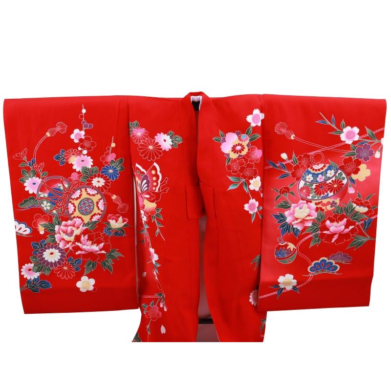 お宮参り 着物 産着 女の子 正絹 祝い着 美品 ２点セット 長襦袢 お宮参り 着物 正絹 長襦袢 セット 女児 女の子 子供 産着 祝着